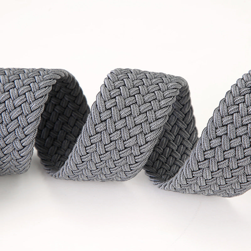 Men’s Stretch Woven Braided Belt with Metal Buckle