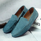Men’s Suede Penny Loafers Slip-On Flat Shoes