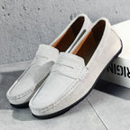 Men’s Suede Penny Loafers Slip-On Flat Shoes