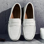 Men’s Suede Penny Loafers Slip-On Flat Shoes