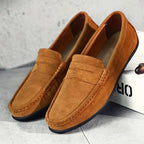 Men’s Suede Penny Loafers Slip-On Flat Shoes