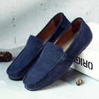 Men’s Suede Penny Loafers Slip-On Flat Shoes