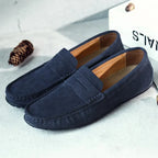 Men’s Suede Penny Loafers Slip-On Flat Shoes