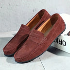 Men’s Suede Penny Loafers Slip-On Flat Shoes