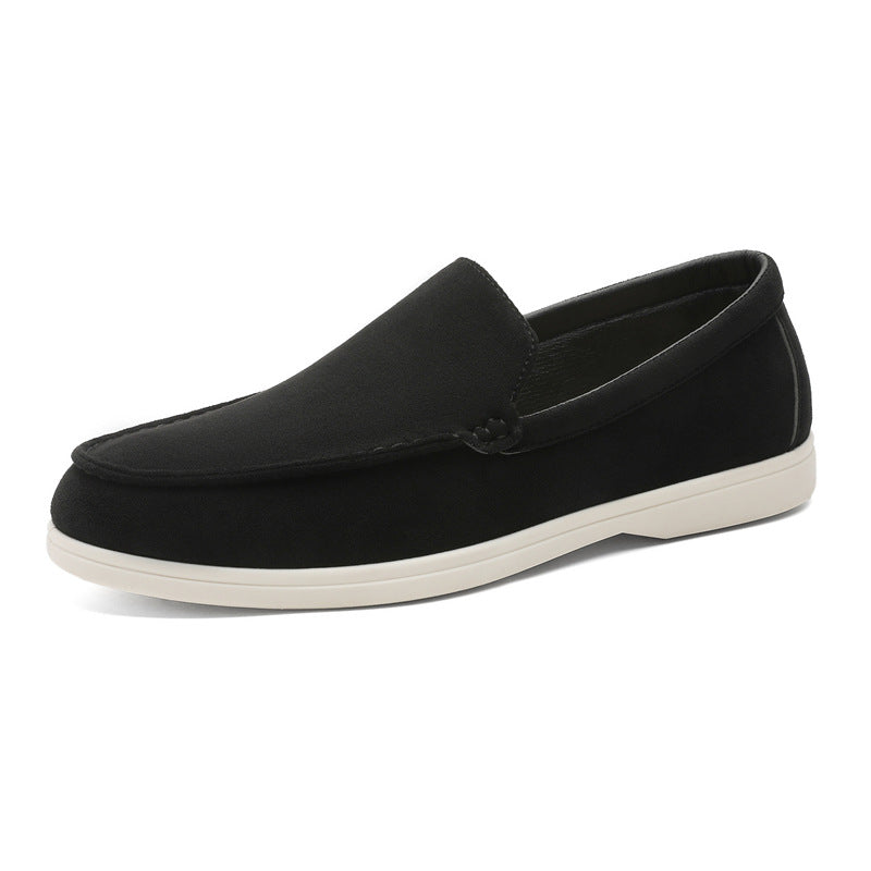 Men’s Suede Slip-On Loafers with Rounded Toe