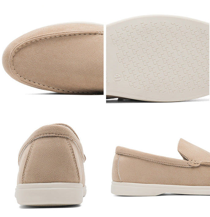 Men’s Suede Slip-On Loafers with Rounded Toe