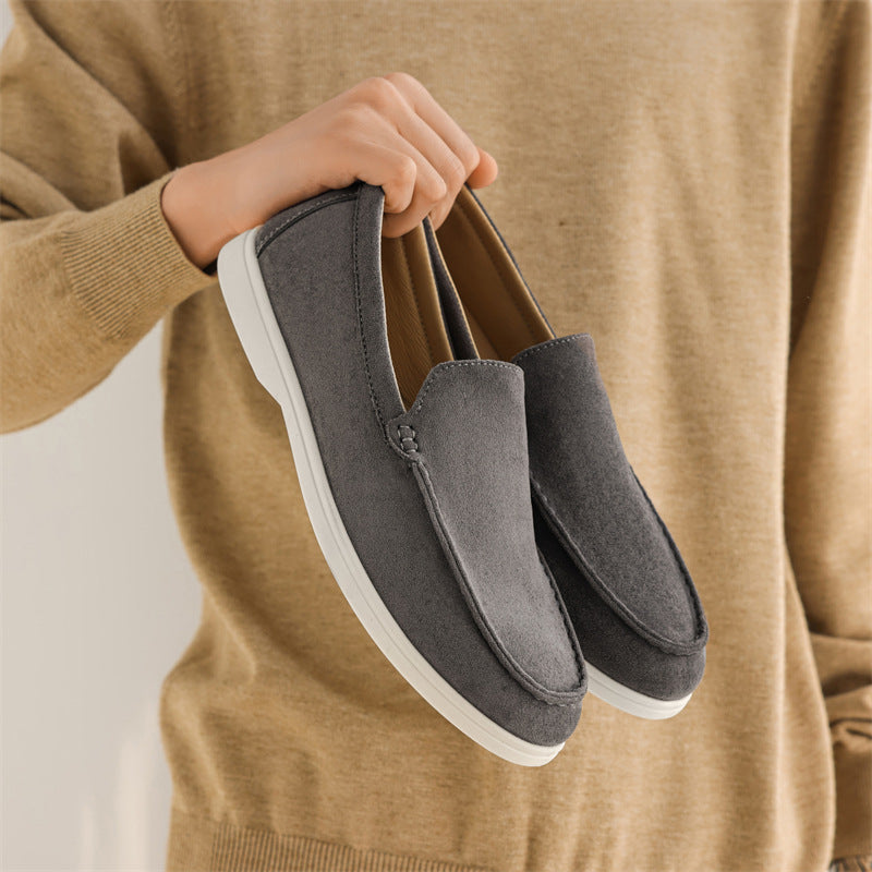 Men’s Suede Slip-On Loafers with Rounded Toe