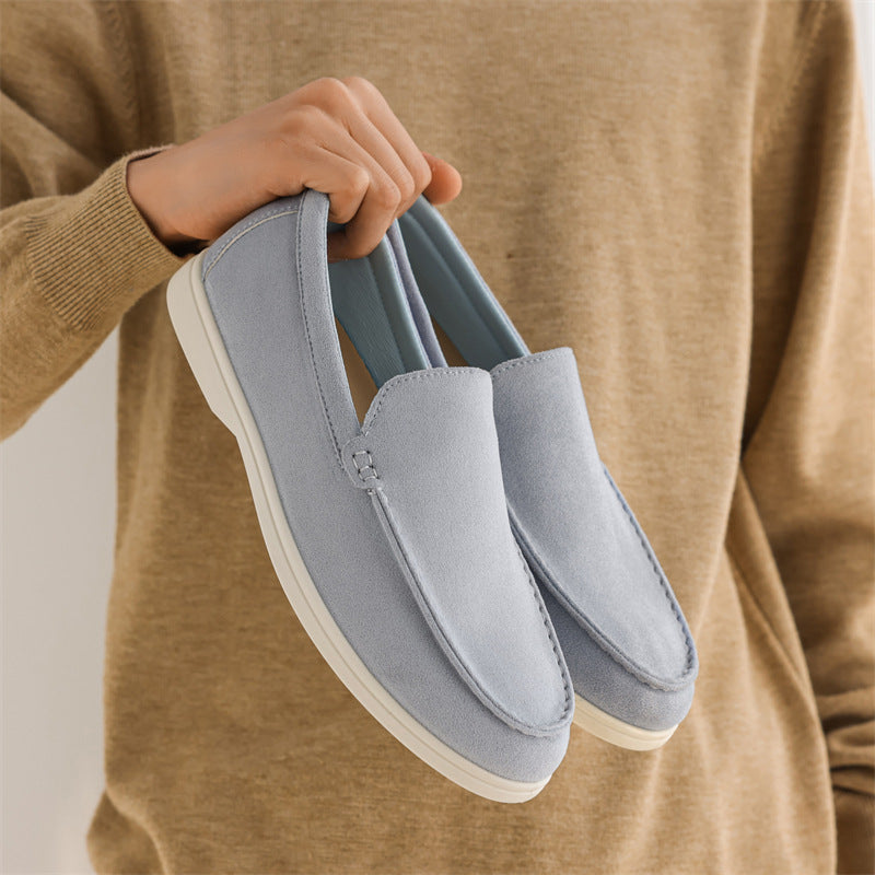 Men’s Suede Slip-On Loafers with Rounded Toe