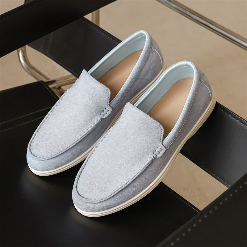 Men’s Suede Slip-On Loafers with Rounded Toe