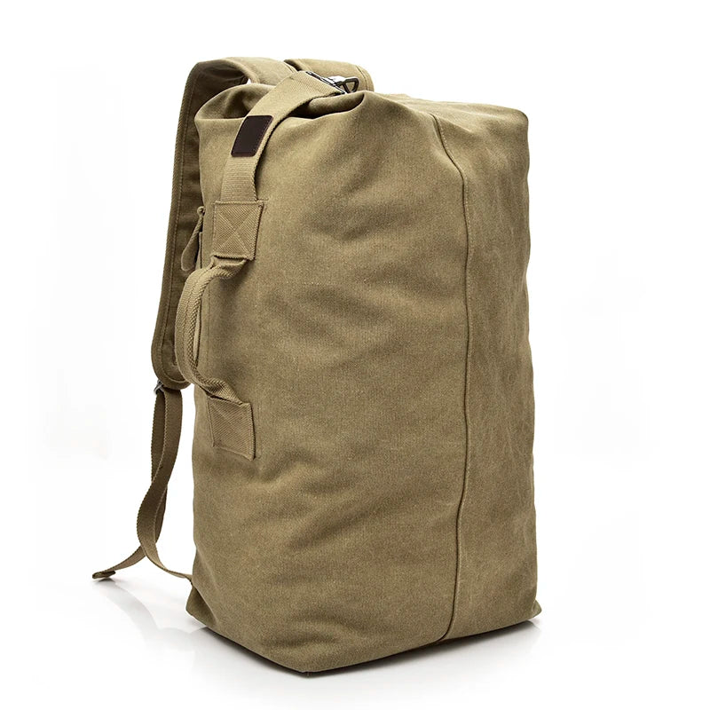 Men’s Vintage Large Travel Backpack with Drawstring Top
