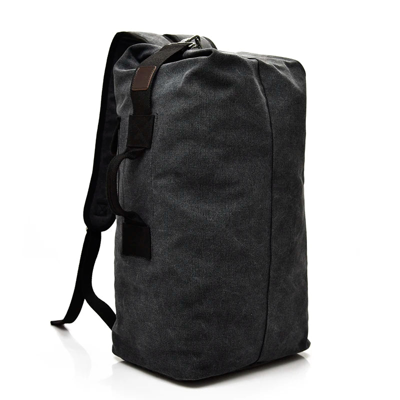 Men’s Vintage Large Travel Backpack with Drawstring Top