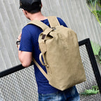 Men’s Vintage Large Travel Backpack with Drawstring Top