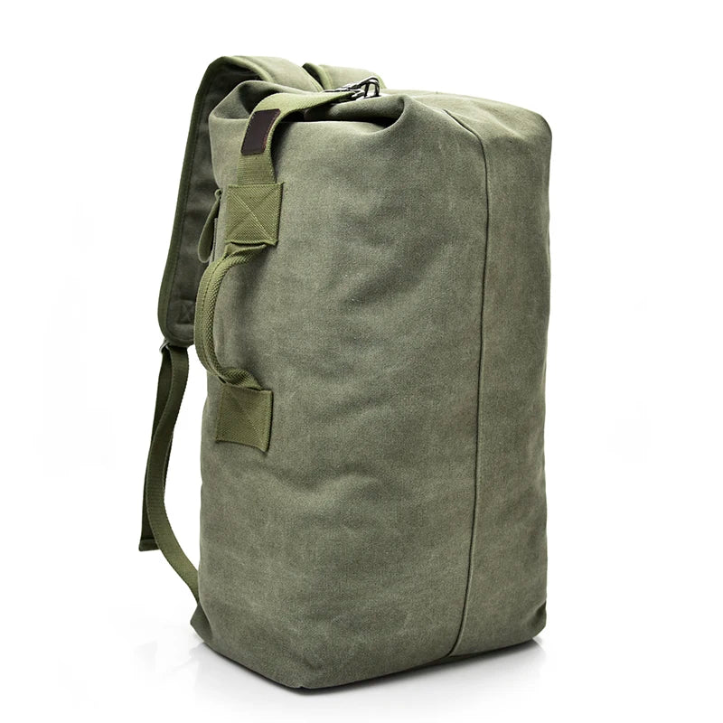 Men’s Vintage Large Travel Backpack with Drawstring Top