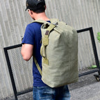 Men’s Vintage Large Travel Backpack with Drawstring Top