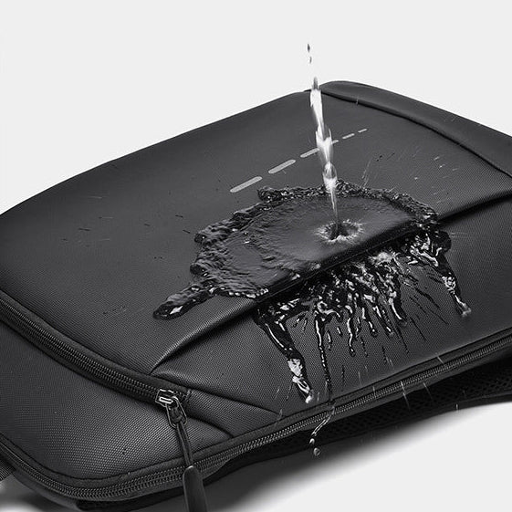 Men’s Waterproof Slim Laptop Backpack with Front Zip Pocket