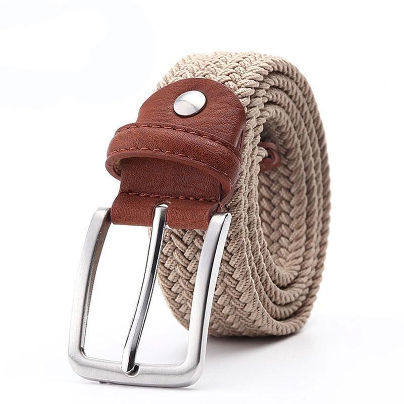 Men’s Woven Stretch Belt with Silver Buckle