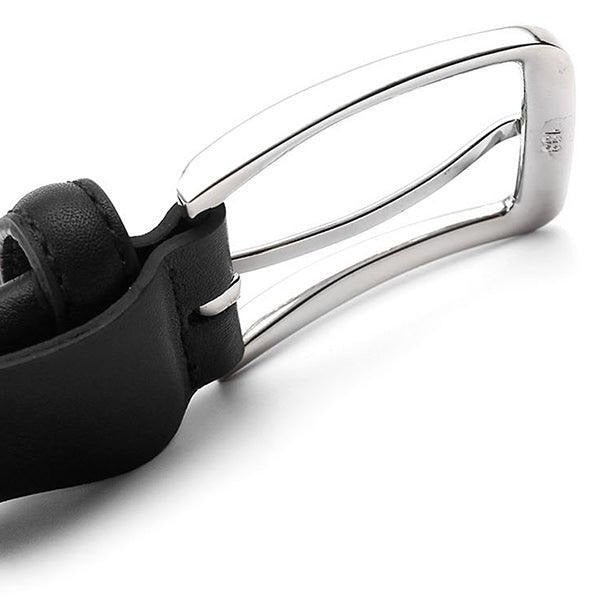 Men’s Woven Stretch Belt with Silver Buckle