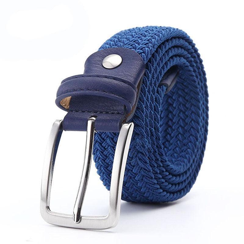 Men’s Woven Stretch Belt with Silver Buckle