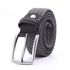 Men’s Woven Stretch Belt with Silver Buckle
