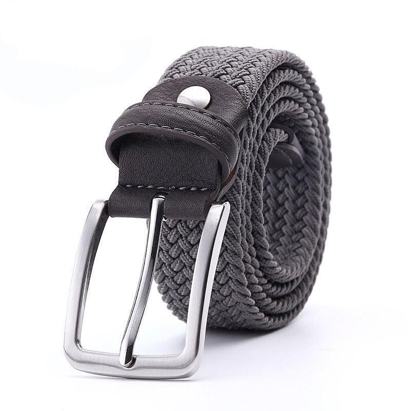 Men’s Woven Stretch Belt with Silver Buckle
