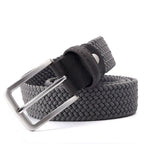 Men’s Woven Stretch Belt with Silver Buckle