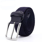 Men’s Woven Stretch Belt with Silver Buckle