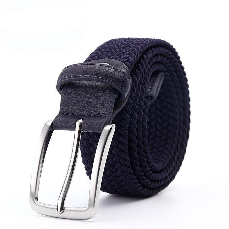 Men’s Woven Stretch Belt with Silver Buckle