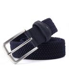 Men’s Woven Stretch Belt with Silver Buckle