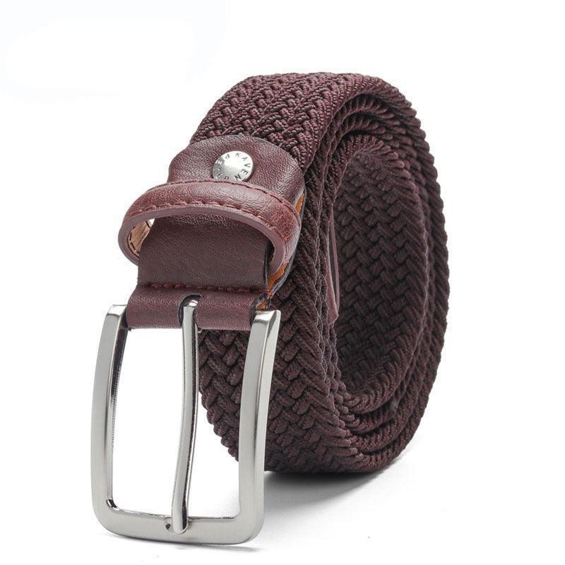 Men’s Woven Stretch Belt with Silver Buckle