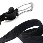Men’s Woven Stretch Belt with Silver Buckle