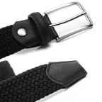 Men’s Woven Stretch Belt with Silver Buckle