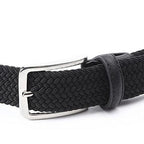Men’s Woven Stretch Belt with Silver Buckle