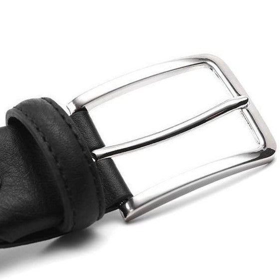 Men’s Woven Stretch Belt with Silver Buckle