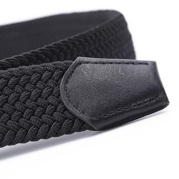 Men’s Woven Stretch Belt with Silver Buckle