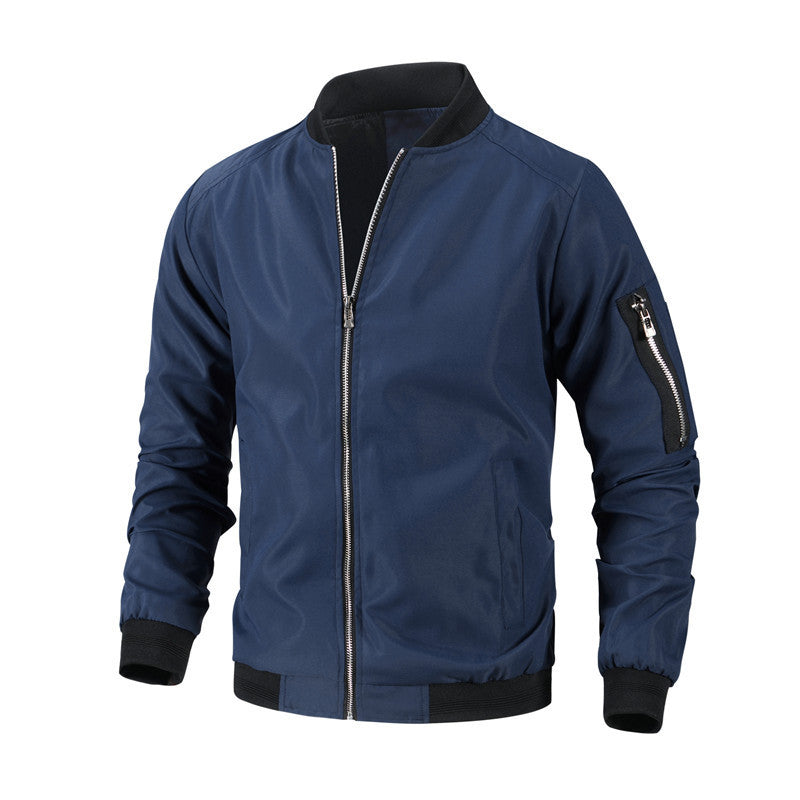 Men’s Zip-Up Bomber Jacket with Pockets