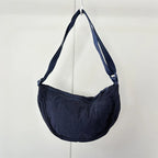 Unisex Corduroy Crossbody Travel Bag with Adjustable Strap