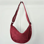 Unisex Corduroy Crossbody Travel Bag with Adjustable Strap