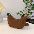 Unisex Corduroy Crossbody Travel Bag with Adjustable Strap