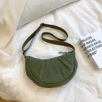 Unisex Corduroy Crossbody Travel Bag with Adjustable Strap