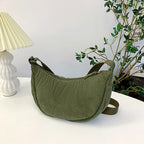 Unisex Corduroy Crossbody Travel Bag with Adjustable Strap