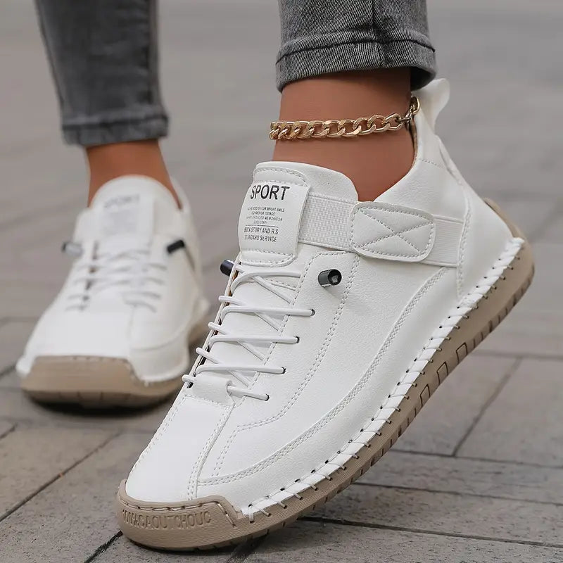 Unisex Lace-Up Walking Shoes with Grip Outsole