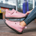 Unisex Lace-Up Walking Shoes with Grip Outsole