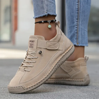 Unisex Lace-Up Walking Shoes with Grip Outsole
