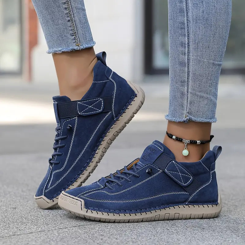Unisex Lace-Up Walking Shoes with Grip Outsole