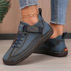 Unisex Lace-Up Walking Shoes with Grip Outsole