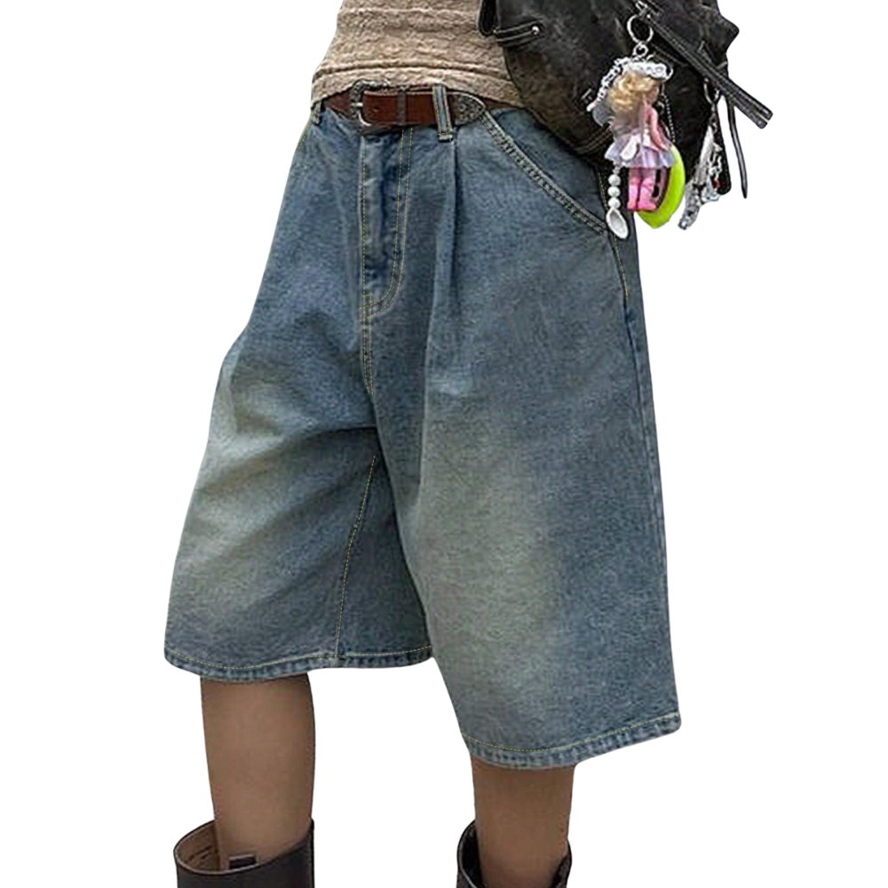 Women’s Baggy Washed Blue Denim Jorts