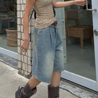 Women’s Baggy Washed Blue Denim Jorts