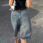 Women’s Baggy Washed Blue Denim Jorts