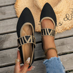 Women’s Ballerina Flats with Strap and Pointed Toe