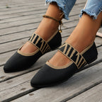 Women’s Ballerina Flats with Strap and Pointed Toe